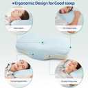 JOYENERGY Ergonomic Cervical Pillow, Contour Design for Side & Back Sleepers, Memory Foam Orthopedic Cervical Shape Gently Cradles Head & Provides Neck Support & Shoulder Pain Relief (Blue)