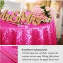AMZLOKAE Sequin Tablecloth Round 72 Inch Hot Pink Glitter Table Cloths for Parties Dessert Tablecloth Round Sparkle Dining Table Cover Wedding Tablecloth