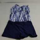 Women's Plus Size Tankini Swimsuit - Two Piece Bathing Suit with Shorts 2025 V-Wired Tummy Control Swimwear Blue Tie Dye 16W