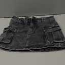 ELLEVEN High Stretchy Cargo Skirt for Women, Low Waist Y2k Mini Skirt Cute Denim Skirt with Pockets M