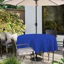 Fitable Round Table Cover Outdoor and Indoor Tablecloth - Washable Waterproof Wrinkle Free Table Cloth with Zipper and Umbrella Hole for Spring/Summer/Party/Picnic/BBQS/Patio Blue 70R