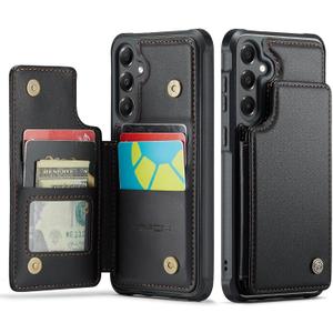 Vinich for Samsung Galaxy A16 Wallet Case with Card Holder, RFID Blocking Credit Slots Kickstand Shockproof Phone Cover Fit for Galaxy A16 6.7" Black