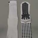 Lux Dual Grip Socks - Soccer Grip Socks for Men and Women. GripArray Performance & Comfort (Large, White)