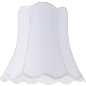 Aspen Creative 34001 Transitional Scallop Bell Shape Spider Construction Lamp Shade in White, 16" wide (10" x 16" x 15")
