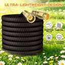 50FT Lightweight Flexible Garden Hose with 10modes Sprayer Nozzle,None-Expand,Non-Slip Handle,Non-Kink,LeakProof Water Hose for Garden,Boats,RV,Marine Washdown,Lawn(OrangeBlack,50Ft)