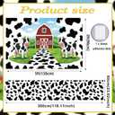 2 Pcs Black and White Cow Cartoon Rustic Farmhouse Lawn Red Barn Background Cow Print Carpet Runner Farm Animal Photo Backdrop Polyester Birthday Ceremony Photo Studio Booth Props Supplies