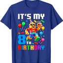 It's My 8th Birthday Building Brick 8 Years Old Boys Kids T-Shirt, Size 12