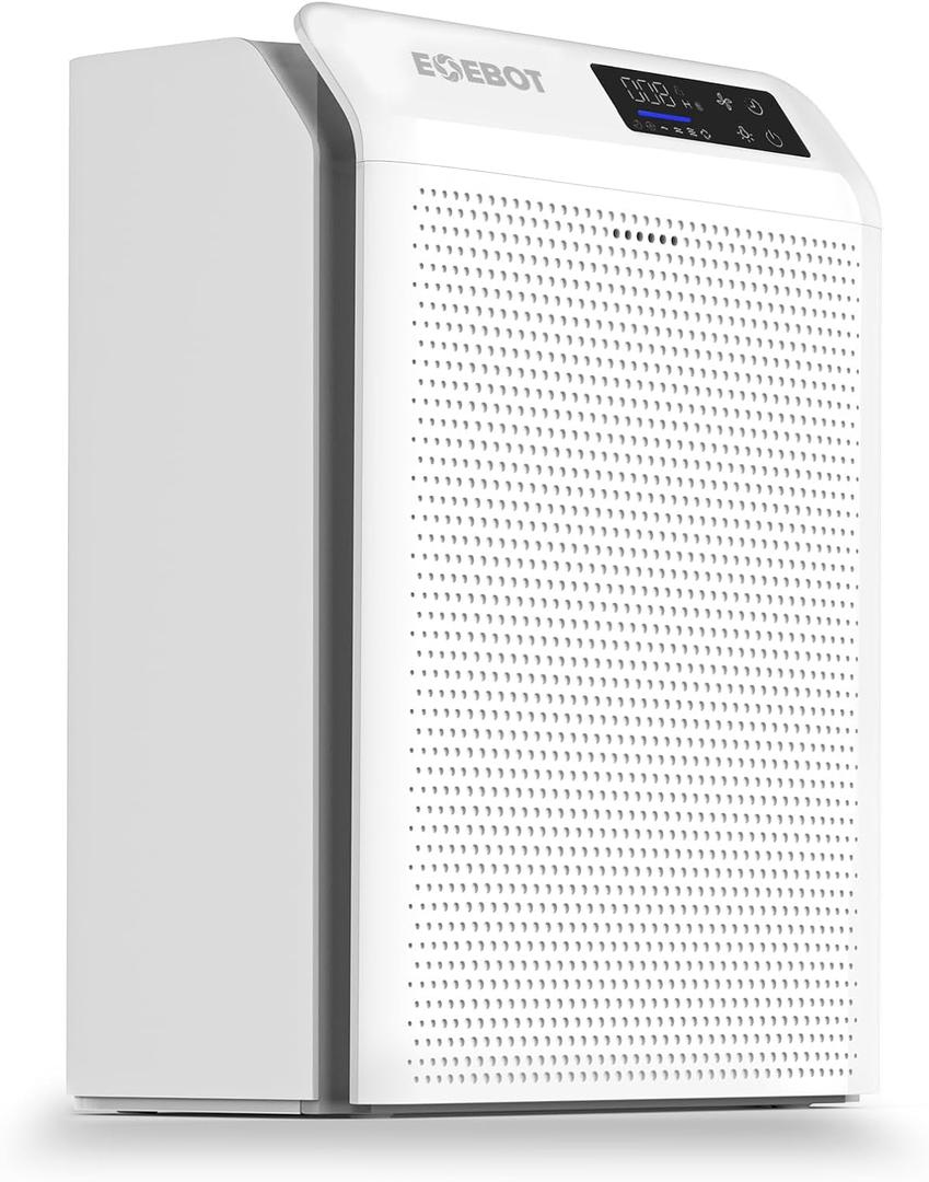 Air Purifiers for Home Bedroom Large Room Up to 2,330 Ft, Air Purifier with Washable Pre-Filter, HEPA Air Filter, Sleep Mode, Air Quality Monitor, Upgraded Air Cleaner for Pet Hair Dust, Matte White