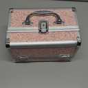 FRENESSA Makeup Case Organizer Portable Makeup Train Case Cosmetic Box with Mirror Jewelry Tray for Girls Nail Supplies Make Up Cases Organizers and Storage Kids Craft Case Pink