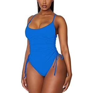 Viottiset Women's Ruched High Cut One Piece Swimsuit Tummy Control Bathing Suit Monokini Size M