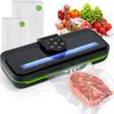 [Updated 2025] Vixino Vacuum Sealer, Tempered Glass Panel/Viewing Window/Touch Control/Automatic Lift Chamber Design, 95Kpa 8-in-1 Multifunctional Vacuum Sealer for Food, 40 Bags and Accessory Tubing