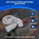 Dryer Vent Hose 4 Inch x 25FT - Flexible Aluminum Dryer Hose with 2 Clamps - Heavy-Duty 6-Layer Dryer Vent Hose for Tight Spaces, HVAC, Bathroom, and Kitchen Exhaust Ventilation