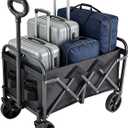 330LBS LoadBearing, Wagons Carts Foldable,Portable Utility Shopping Cart with Wheels, 600D Double Oxford ClothFolding Portable Utility Outdoor Wagon for GroceryCollapsible Wagon with Wheels