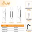 Bilillo 3-Piece Stainless Steel Wall Plate Hangers, 10/12/14 Inch Invisible Decorative Wire Plate Holders with 3 Pieces Wall Hooks for 8 to 16 Inch (Black)