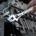 WORKPRO 2-piece Adjustable Wrench Set, 6-Inch & 10-Inch Black Oxide Wrenches, Cr-V Steel, Wide Jaw Wrench with Metric & SAE Scale, good for Home, Garage, Workshop