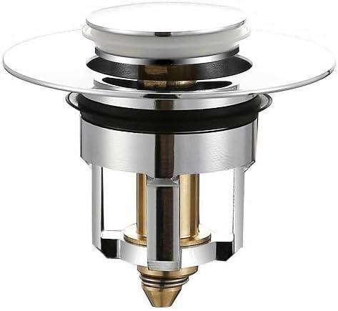 Bathtub Drain Stopper, Shower Drain Hair Catcher, Pop-Up Tub Stopper with Detachable Strainer, Compatible with Most Bath Drain Openings, Silver
