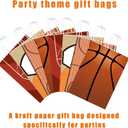 16 PCS Basketball Gift Bags with Handles for Basketball Birthday Party Supplies, Basketball Party Favor Bags Candy Treats Bags, Basketball Goodie Bags for Kids Boys Girls