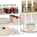 STARLATTA Acrylic Cabinet Organizer Shelf,4 Pcs Stackable Kitchen Counter Shelves, Spice Rack, Countertop Organizers, Clear Plastic Storage Organization for Makeup Bathroom, Cupboard, Desk, Pantry