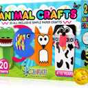 Craftikit 20 Award-Winning Animal Toddler Arts and Crafts for Kids Ages 3-10 Years, All-Inclusive Animal Craft Kits, Fun Toddler Craft Box for Girls, Boys in Preschool