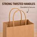 Kraft Wine Gift Bags with Handles 50 Pack Brown Paper Wine Bottle Bags, 5.25" x 3.25" x 13" (Brown Kraft)