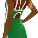Fisoew Womens Tennis Mini Dress with Built-in Shorts & Bra Open Back Sleeveless Golf Gym Workout Tank Dresses, small
