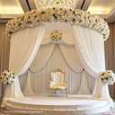 60ftx12ft Wrinkle Free White Backdrop Curtain, 12 Panels 12FT Height White Drapes for Wedding, Silky Polyester Photo Back Drop Cloth Draping for Birthday Party Photography Background