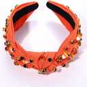 4 x Halloween Knotted Headband for Women Crystal Pumpkin Candy Corn Houndstooth Hairband Halloween Hair Accessories Gift