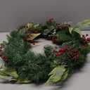 Puleo International 24" Mixed Christmas Wreath with 120 Tips, Green