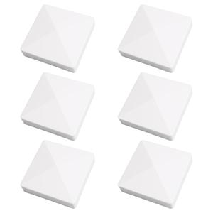4 inch White Post Caps, 6Pack Fence Post Caps Hard PVC White Fence Post Caps Waterproof and UV Resistant for Wooden Post Protection