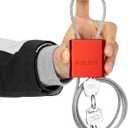 Cable Lock with 3 Keys | L 3.28ft(1m),D 1/6in(4mm) Adjustable Steel Cable Padlock | Aluminum Locks for Bikes, Gate, Lockers & Outdoor Gear | Weatherproof & Red