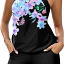 Arolina Womens Two Piece Swimsuit Modest Bathing Suit with Boy Shorts 2026 Blouson Tankini Tops Purple Flowers (M)