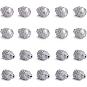 Fogland Misting Nozzles for Cooling System:20pcs Clogging-Prevent Cleanable Stainless Steel Mist Nozzles 0.012" Orifice 10/24 UNC for Patio Garden Trampoline