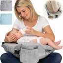 Nursing Pillow - with 2 Removable Cotton Cover and Removable Support Backrest, Firm Springy Memory Foam - Adjustable Waist Strap Large Breast Feeding Pillow, Ergonomic Support, Easier Breastfeeding