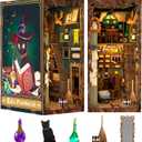 Fsolis Book Nook Kit, DIY Miniature Dollhouse Kit, 3D Wooden Puzzle for Adults, 282 Pieces, Bookshelf Decor Tiny House Mini Booknook Craft, Gifts for Women Teens and Puzzle Lovers (Magic Pharmacist)