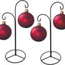 Ornament Display Stand, Iron Hanger for Christmas Glass Globe Decorations (Black 2 Pack, 12.5" x 5.6")