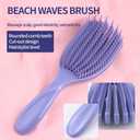 Flexible Detangling Hair Brush - Purple Scalp Massage Brush for Wet & Dry Hair