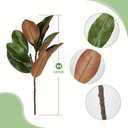 4 Pcs Magnolia Artificial Leaves Branches 22 Inch 3D Real Touch Faux Magnolia Stems Fake Magnolia Twigs for Indoor Outdoor Vase Filling Home Wedding Floral Arrangement Decoration
