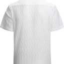 Alex Vando Mens Summer Shirts See Through Sheer Lace Casual Short Sleeve Button Down Beach Shirt (White, L)