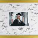 GarduationMall 11x14 Signature Picture Frame Holds 5x7 Photo with White Mat for Wedding Graduation | Wall or Tabletop Display (Gold)