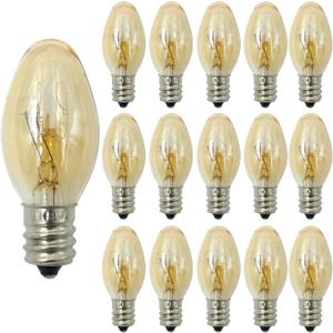 Upgrade 15 Pack Salt Lamp Bulbs,15 Watt C7 Replacement Bulbs for Scentsy Wax Melt Warmer, Plug-in Diffusers,Candle Warmers,Night Light,Dimmable Warm White E12 Base Small Bulbs
