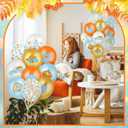 100 Pcs 12 Inches Little Pumpkin Baby Shower Balloons, a Little Pumpkin Is on The Way Fall Balloons Orange Blue Maple Leaf Balloon Garland with Confetti for Birthday Party Thanksgiving Decorations