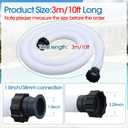 Frienda 10 ft Swimming Pool Replacement Hose - 1.5" Diameter Plastic Above Ground Hose Replacement Accessory for Home, Swimming Pool, Filter Pump, Saltwater Systems(White, Black)
