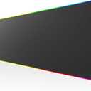 KTRIO RGB Large Gaming Mouse Pad Desk Mat, Superior Micro-Weave Cloth, Non-Slip Rubber Base, Stitched Edges, Water-Resistant, for Gamer, Office & Home, 35.4 x 15.7 in