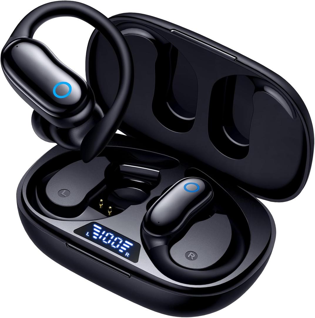 GNMN Wireless Earbuds 96hrs Playback Bluetooth Headphones Stereo Bass Earphones Microphone IPX7 Waterproof Headset for Sports/Gym