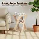 Wooden End Table with 3 Tier Shelves for Living Room, Easy Assembly Modern Side Table, Sturdy Beside Table for Bedroom, Couch, Workspace, Sleek and Simple Nightstand (Light Brown)