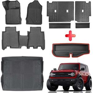Mabett Floor Mats for 2021-2026 Ford Bronco Accessories 4 Door
All Weather TPE Floor Mats with Cargo Liner Backrest Mats Door Sill Guards and Trunk Lower Mats