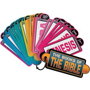 Fun Express Multicolored Books of The Bible Information Cards Set - 12 Pieces - 6.5" x 2.5" - Engaging Educational Tools for Kids' Learning and Fun (Medium)