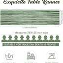 Tranqun 12 Pack 10ft Cheesecloth Table Runner 29 x 120 Inch Boho Gauze Cheese Cloth Table Runner Rustic Sheer Decor for Wedding Bridal Shower Birthday Party(Sage Green)