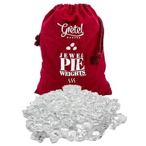 GRETEL BAKING Anti-Roll Glass Pie Weights for Baking Crust - Non-Porous, BPA and Dust Free, Borosilicate Glass Pie Crust Weights - Heat, Freezer, and Food Safe - Storage Bag Included (2.5 LB)