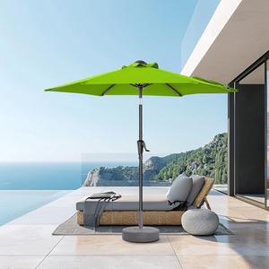 Ayge 7.5FT Large Outdoor Patio Umbrella Market Table Umbrella-UV Resistant, Easy Push Button Tilt and Crank, 6 Sturdy Fiberglass Ribs Heavy-Duty Pool Umbrella for Deck, Backyard,Garden, Yard